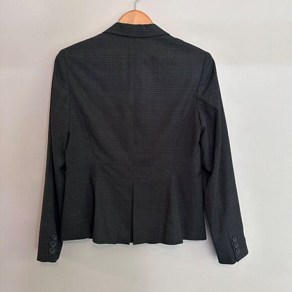 Banana Republic Short Career Blazer Womens Size 8 Gray Tones Checked Tailored - Picture 2 of 9